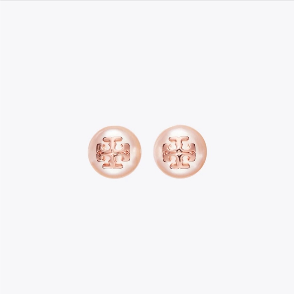 Tory Burch Crystal-Pearl Stud Earrings